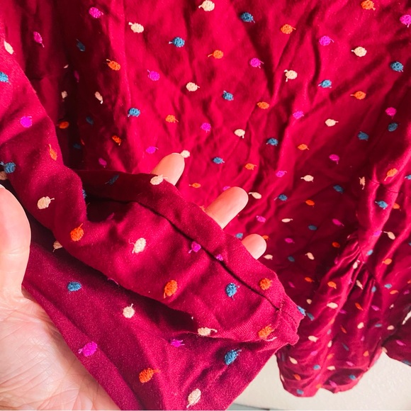 Maeve Dottie Polka Dot Burgundy Blouse - Picture 7 of 9